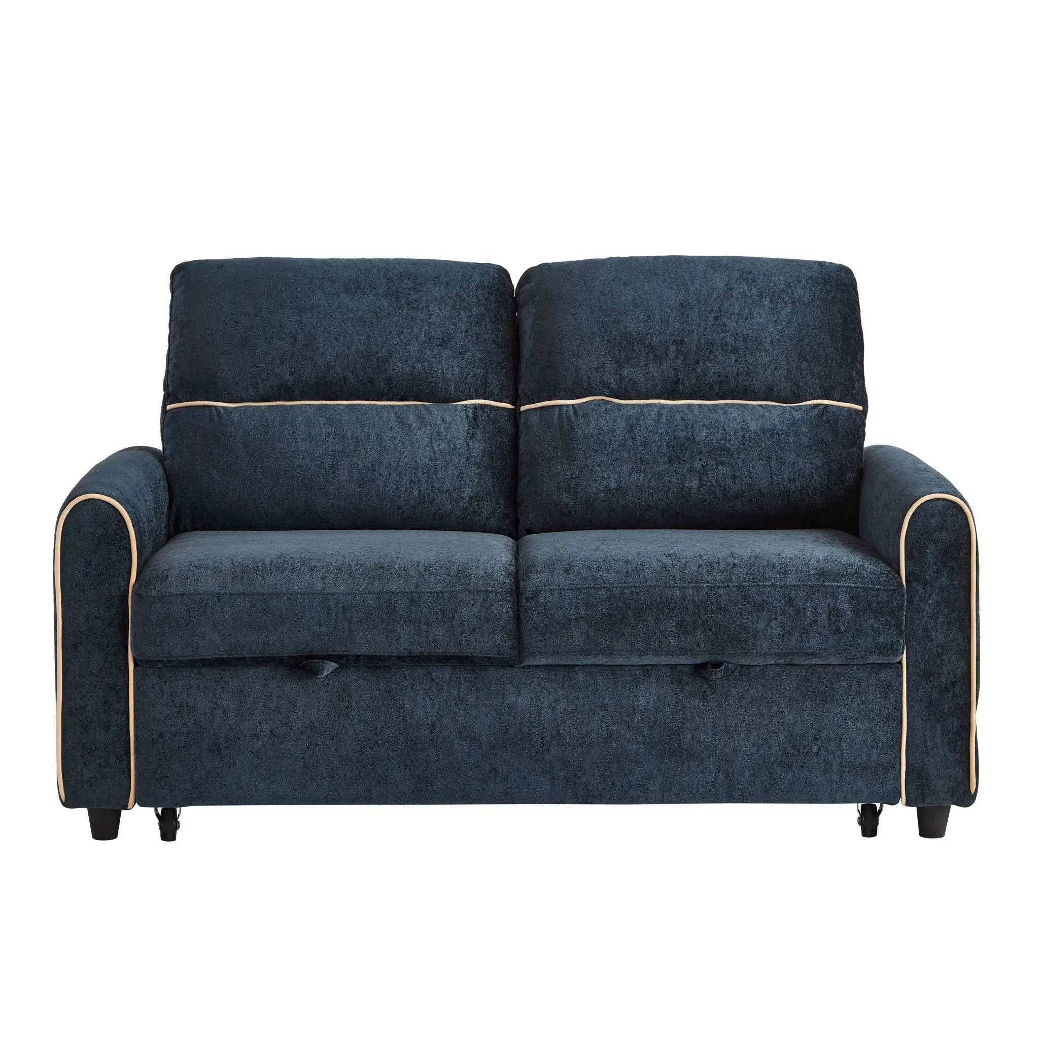 Pull Out Sofa Bed With Adjustable 3 Position Backrest, USB Charging Ports, Side Pockets by Unique Piece Furniture