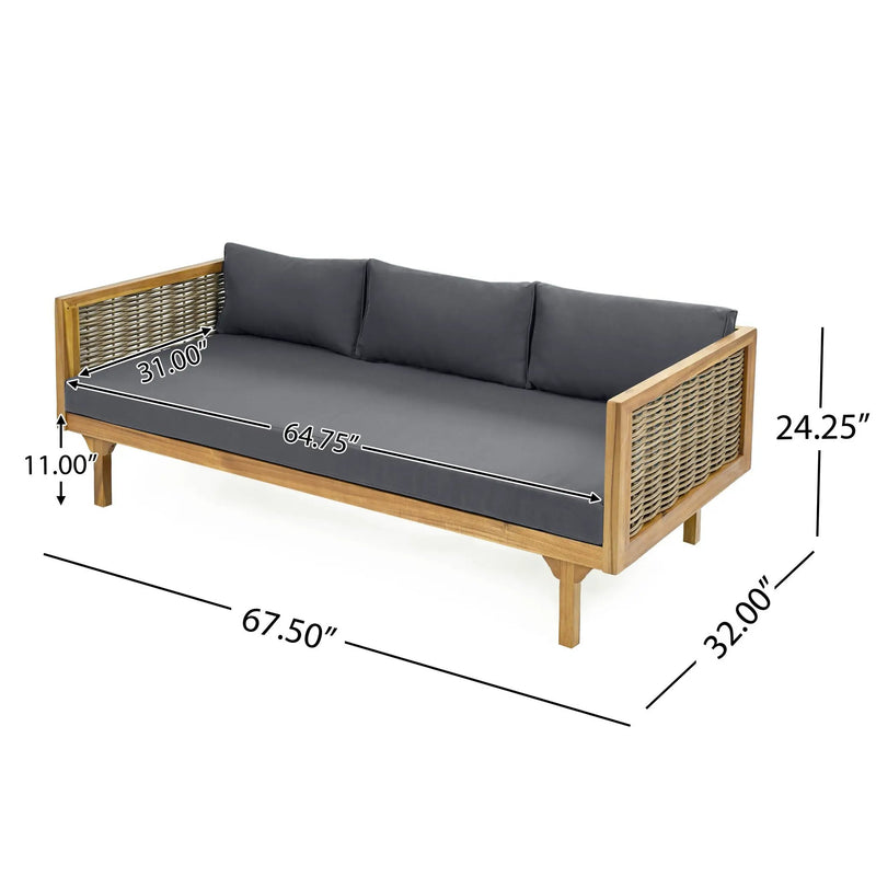 Claremont 3 Seater Daybed With Rattan Arms by HouseOfZazla