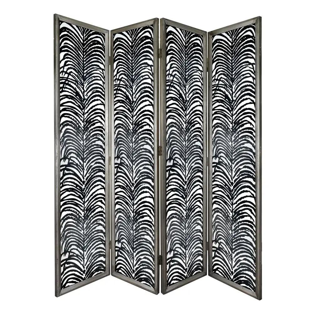 Room Divider, Herero 4 Panel Decorative Screen - Black by Unique Piece Furniture
