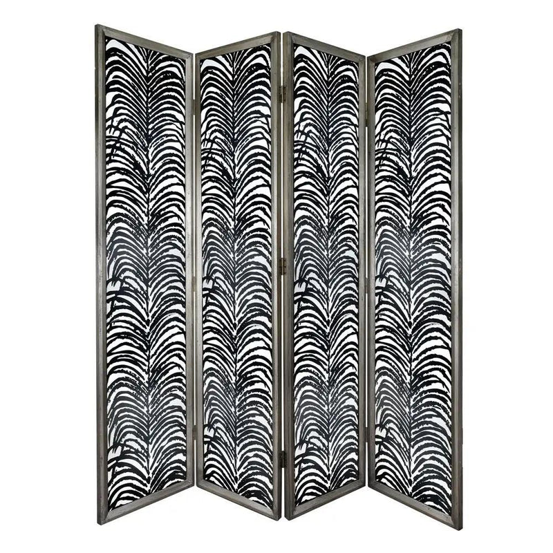 Room Divider, Herero 4 Panel Decorative Screen - Black by HouseOfZazla