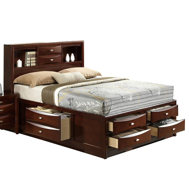 Lucille - Bed With Storage And Bookcase Headboard by Unique Piece Furniture