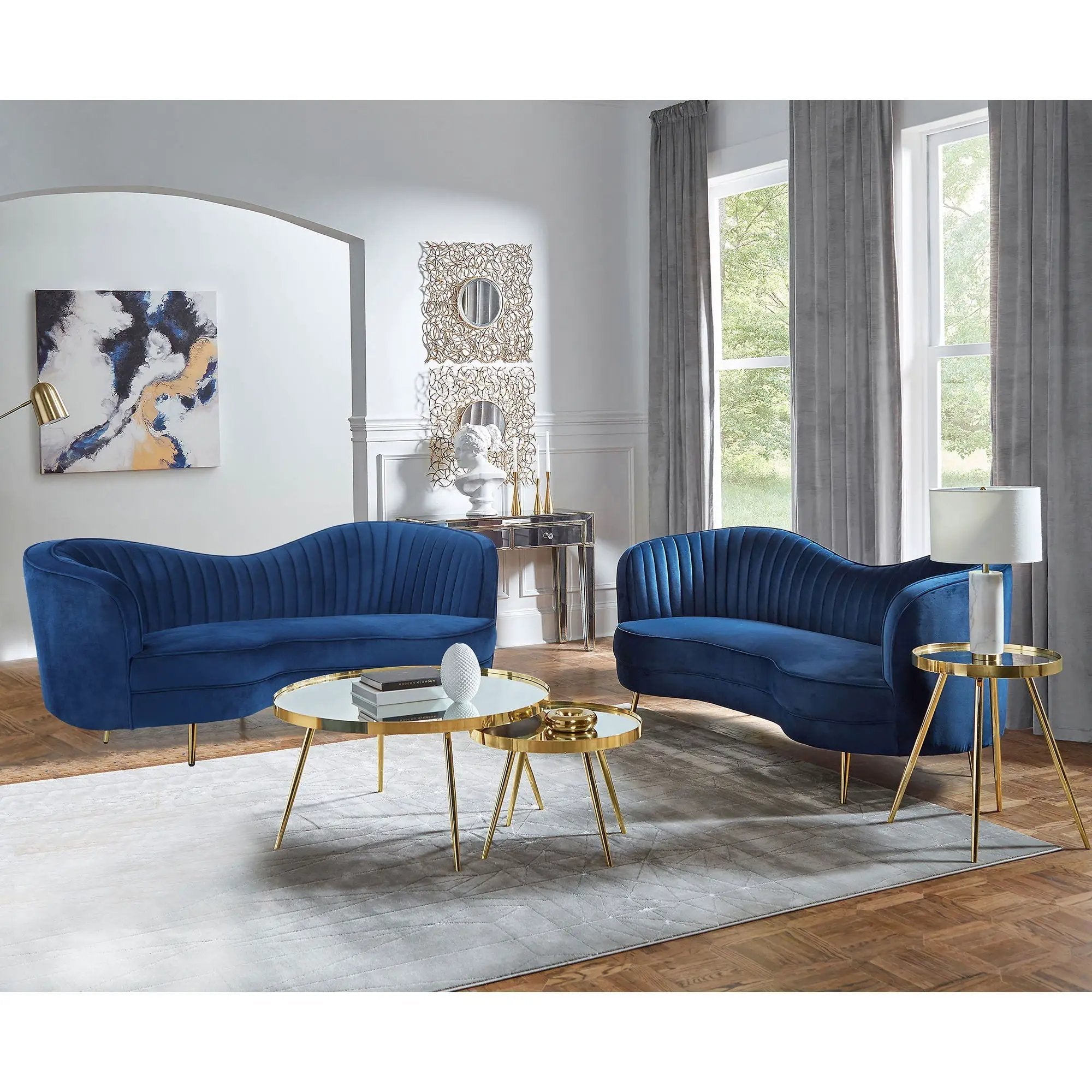 Marsden - 2 Piece Living Room Set - Blue by HouseOfZazla