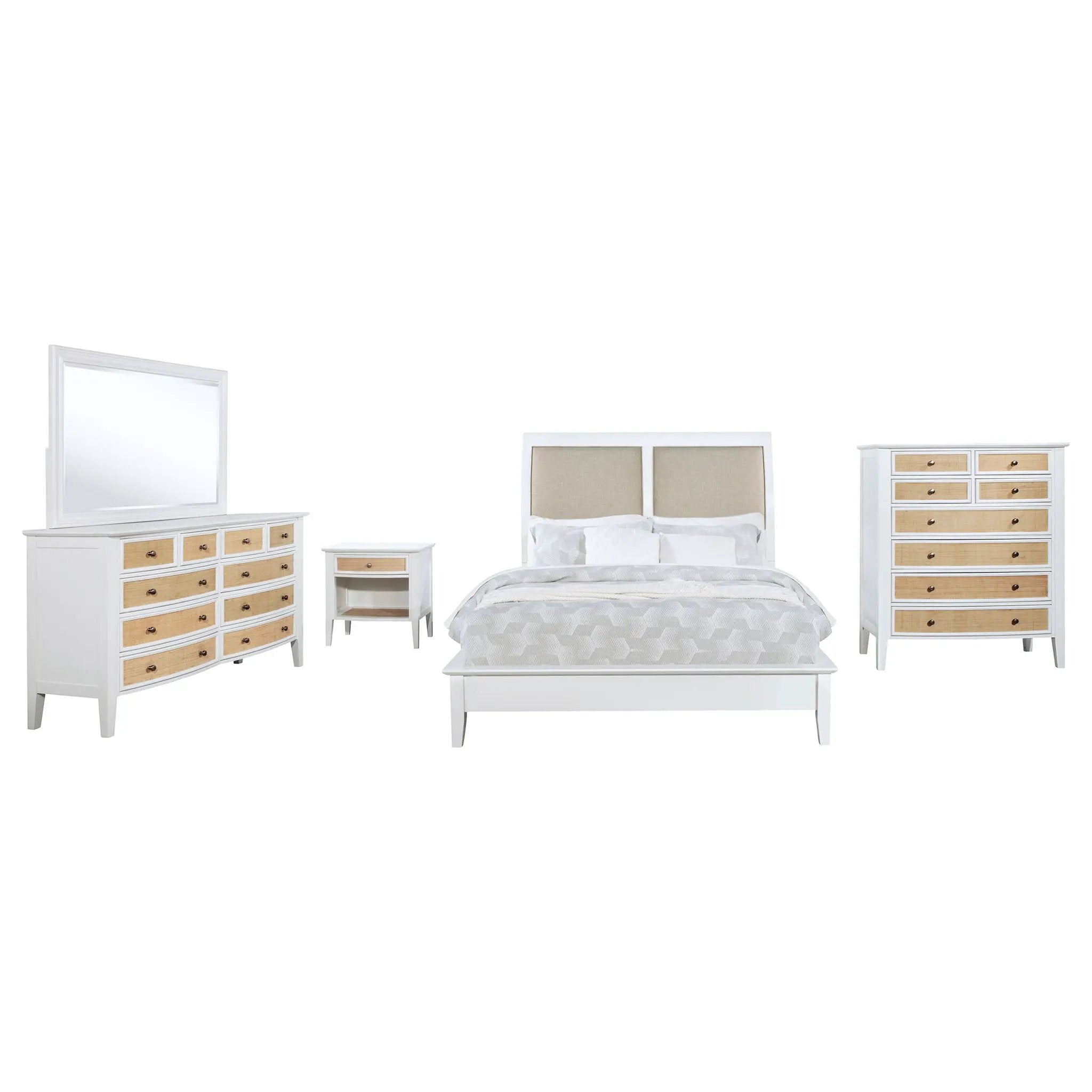 Bexhill 5-piece Eastern King Bedroom Set White by Unique Piece Furniture