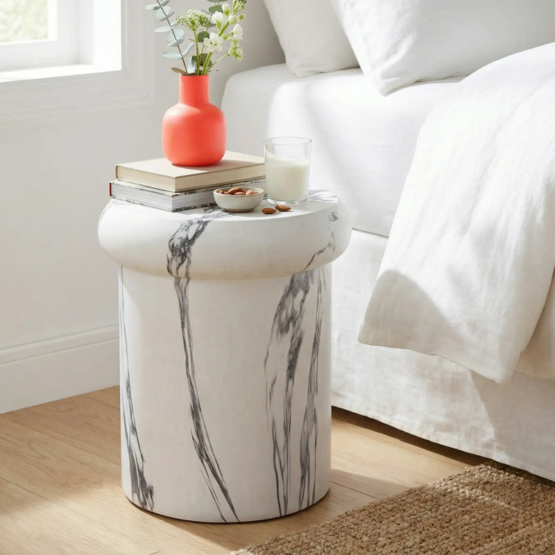 18.11"H Sculptural MGO Side Table by HouseOfZazla