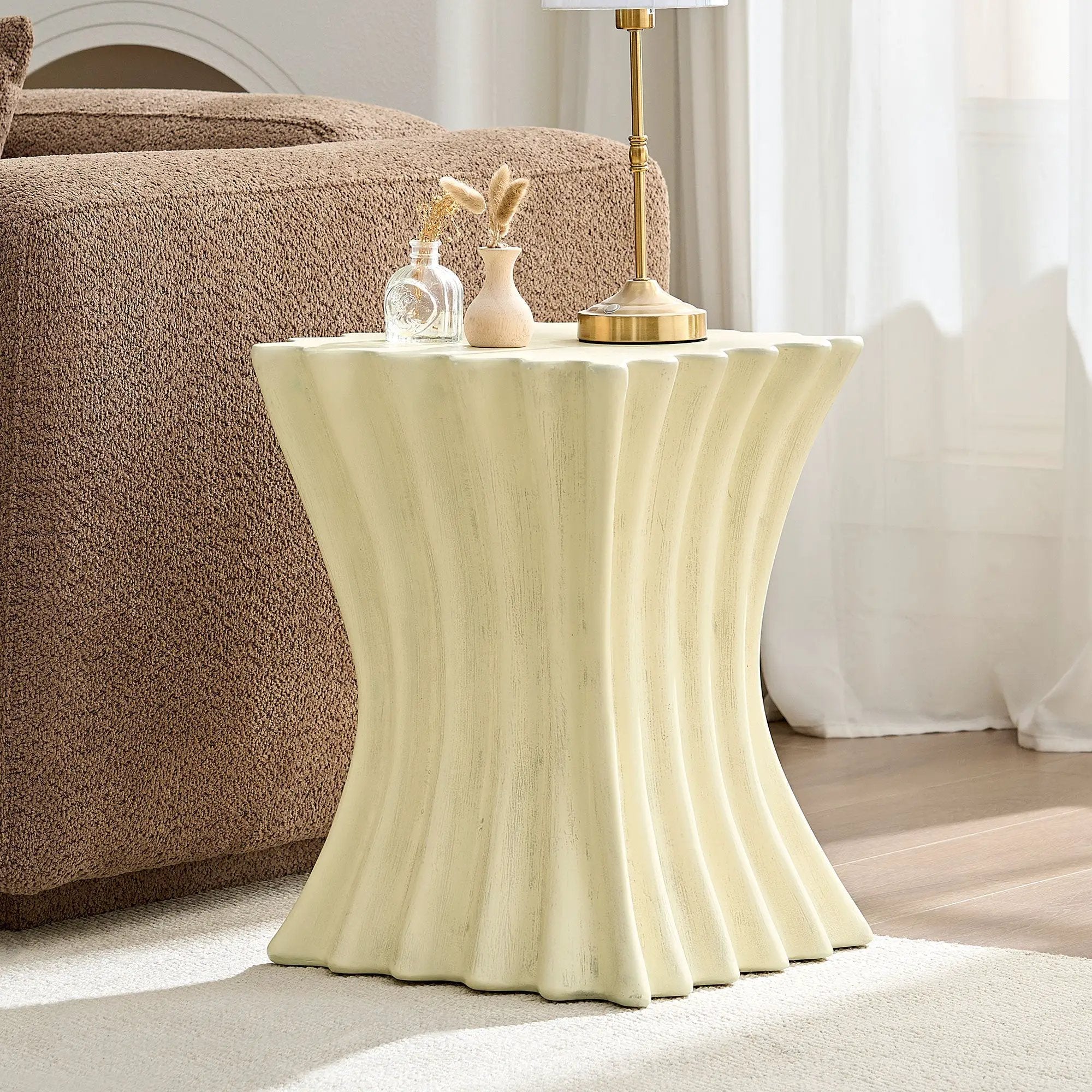15.16 Inch Side Table Vintage Sturdy Fiberglass Table by HouseOfZazla