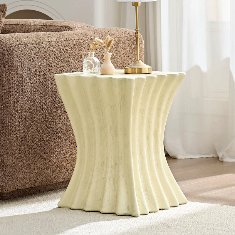 15.16 Inch Side Table Vintage Sturdy Fiberglass Table by HouseOfZazla