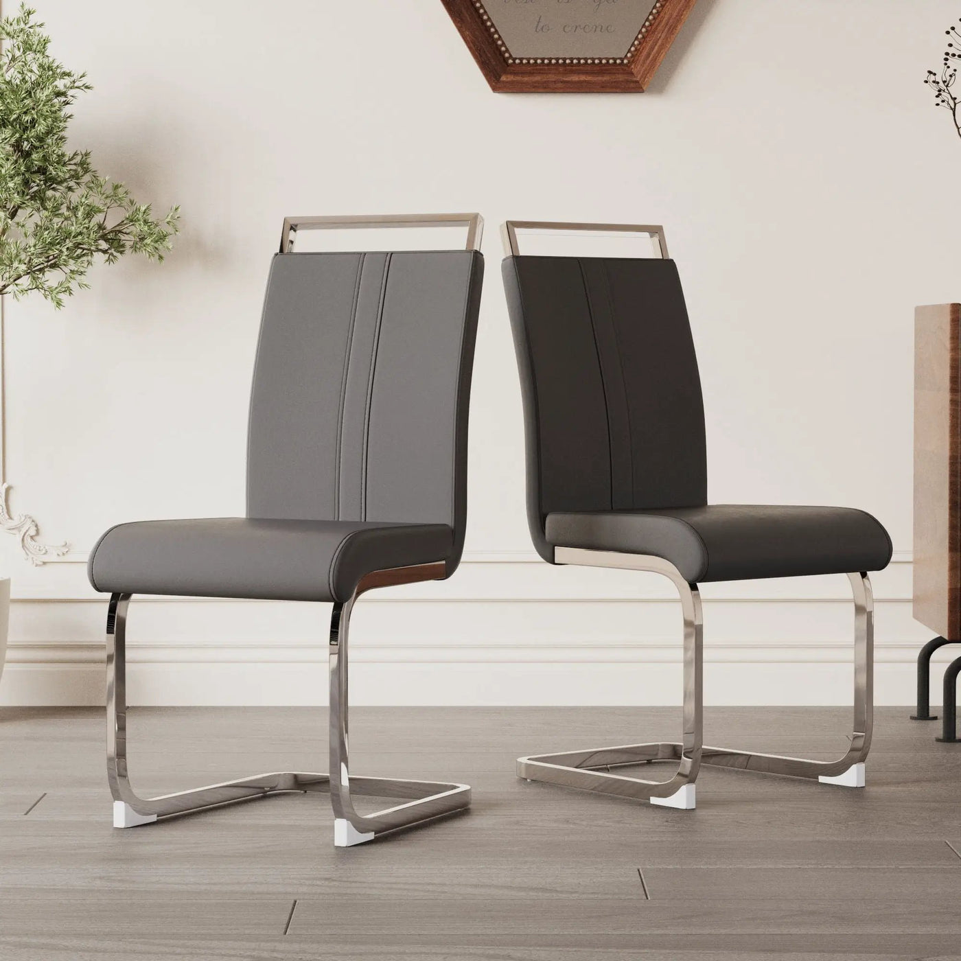 Modern Dining Chairs With Padded Seat, High Back by HouseOfZazla