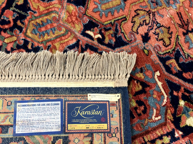 8.8 x 12 Karastan Heriz Rug #726, Vintage Wool Discontinued Carpet, Original 700 Series by Jewel Rugs