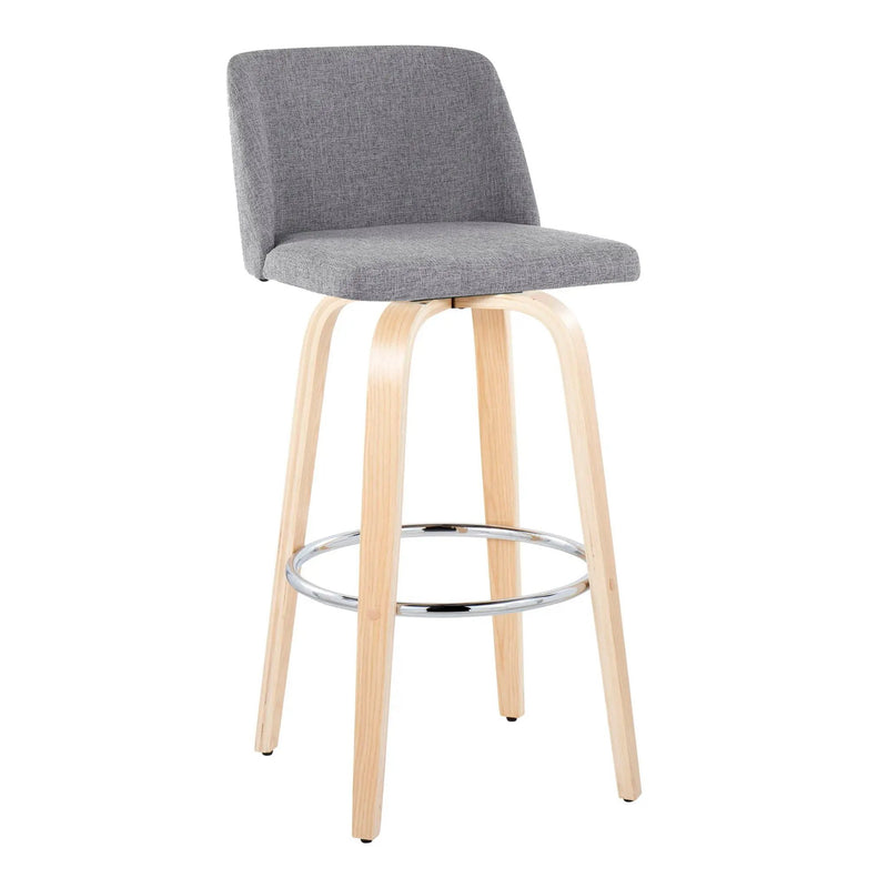 Toriano - Contemporary Fixed Height Barstool & Swivel With Round Footrest (Set of 2) by HouseOfZazla