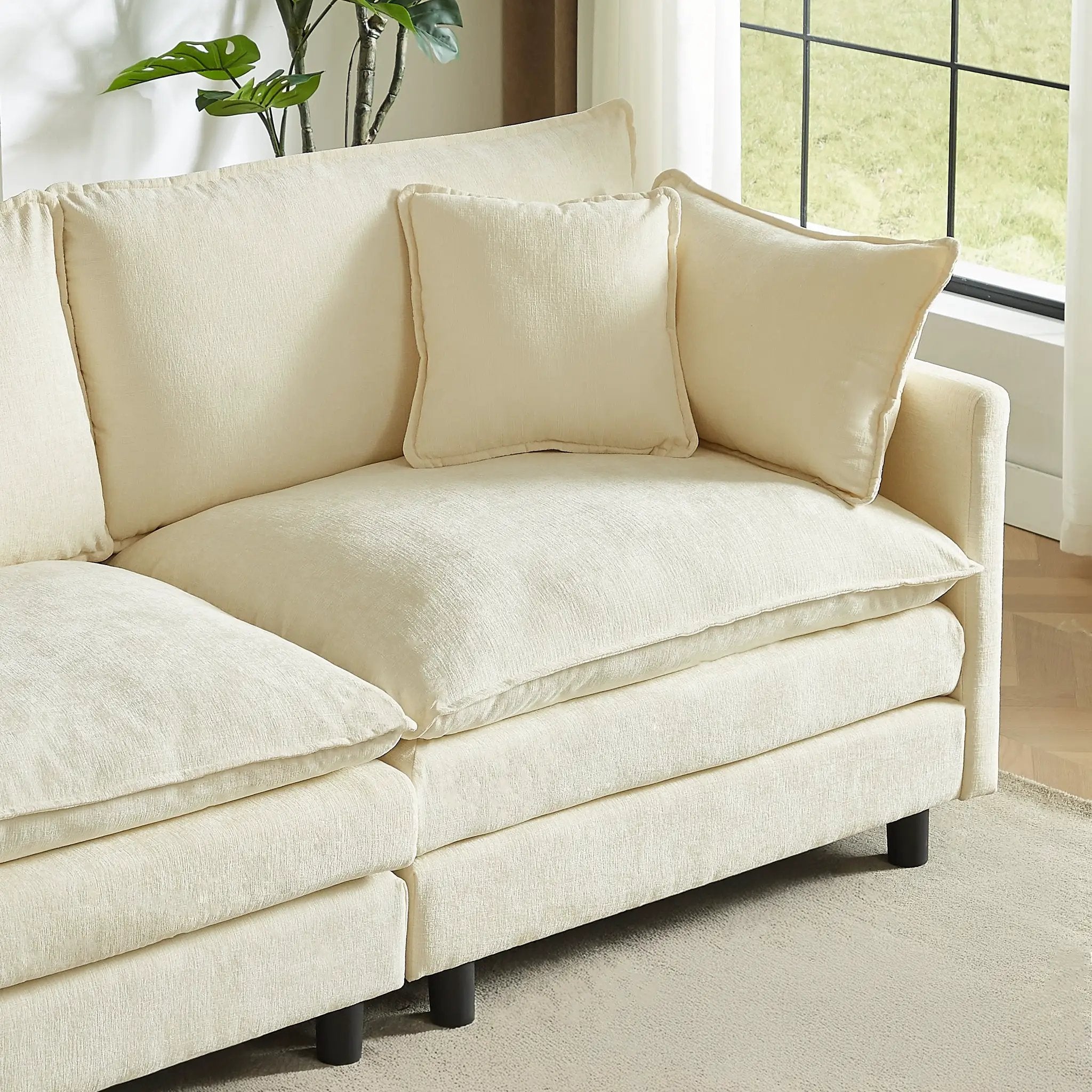 Modular Sectional Sofa, 110 Inch L-Shaped Couch Set for Living Room by HouseOfZazla