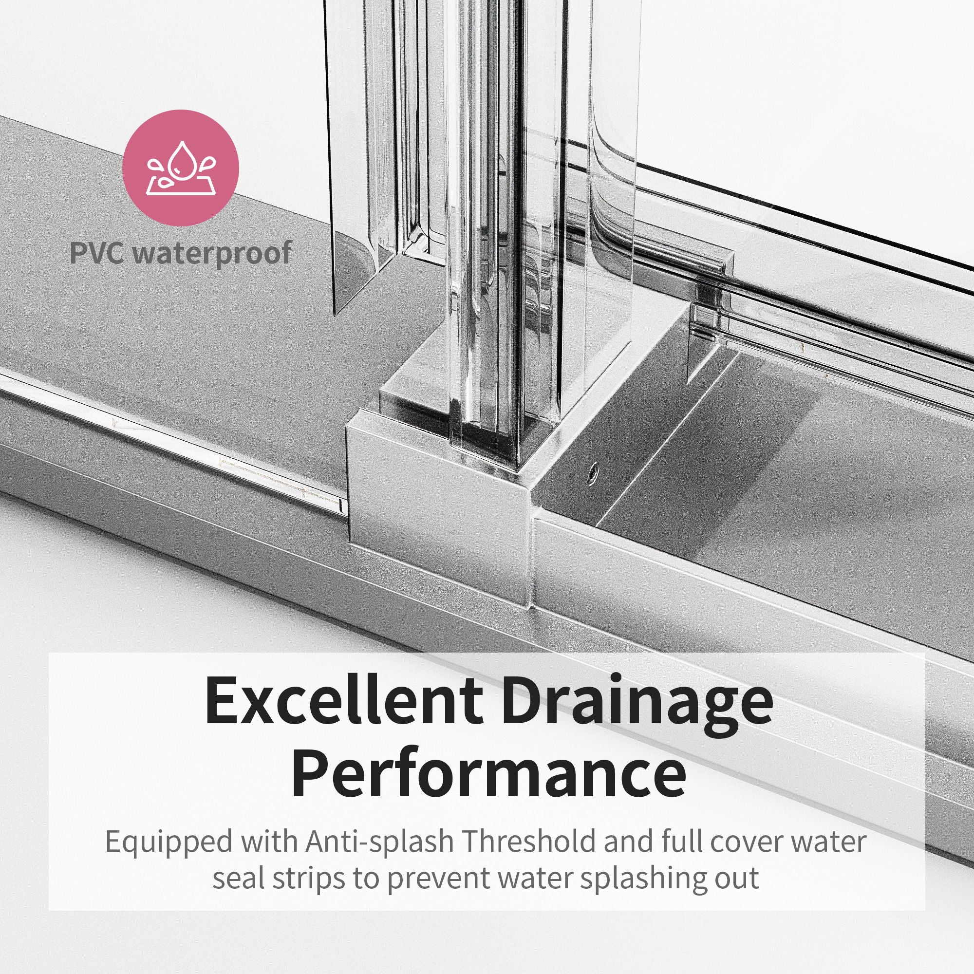 Frameless Sliding Shower Door With Soft- Close, 3 / 8" Tempered Glass by HouseOfZazla