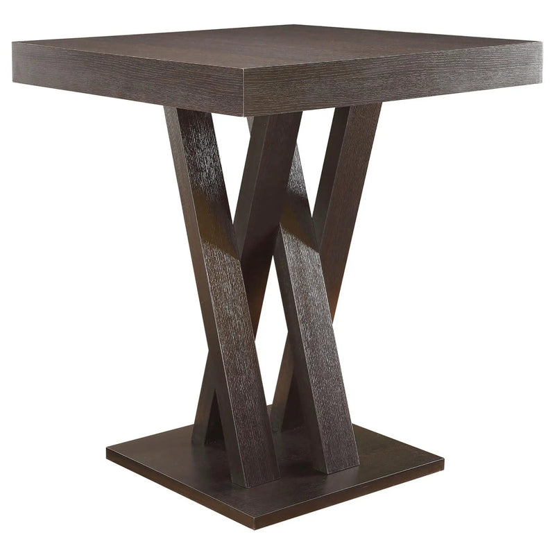 Double X Base Square Bar Table - Cappuccino by HouseOfZazla
