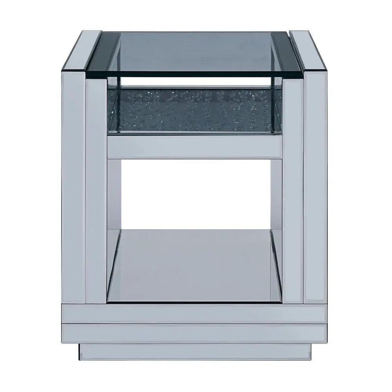Nysa - 24" End Table - Mirrored & Faux Crystals by Unique Piece Furniture