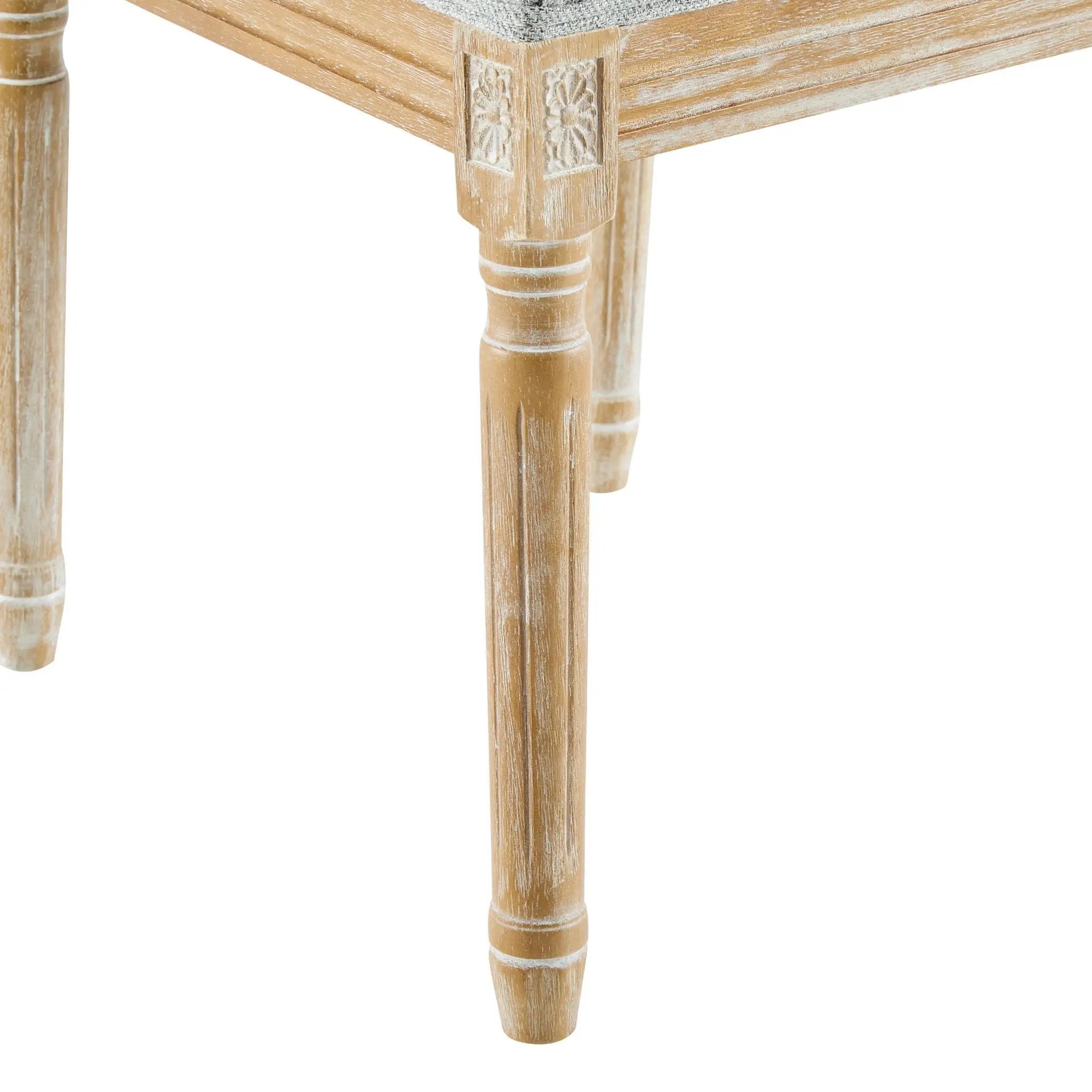 French Country Style Dining Chair With Upholstered Seating And Fluted Legs by HouseOfZazla