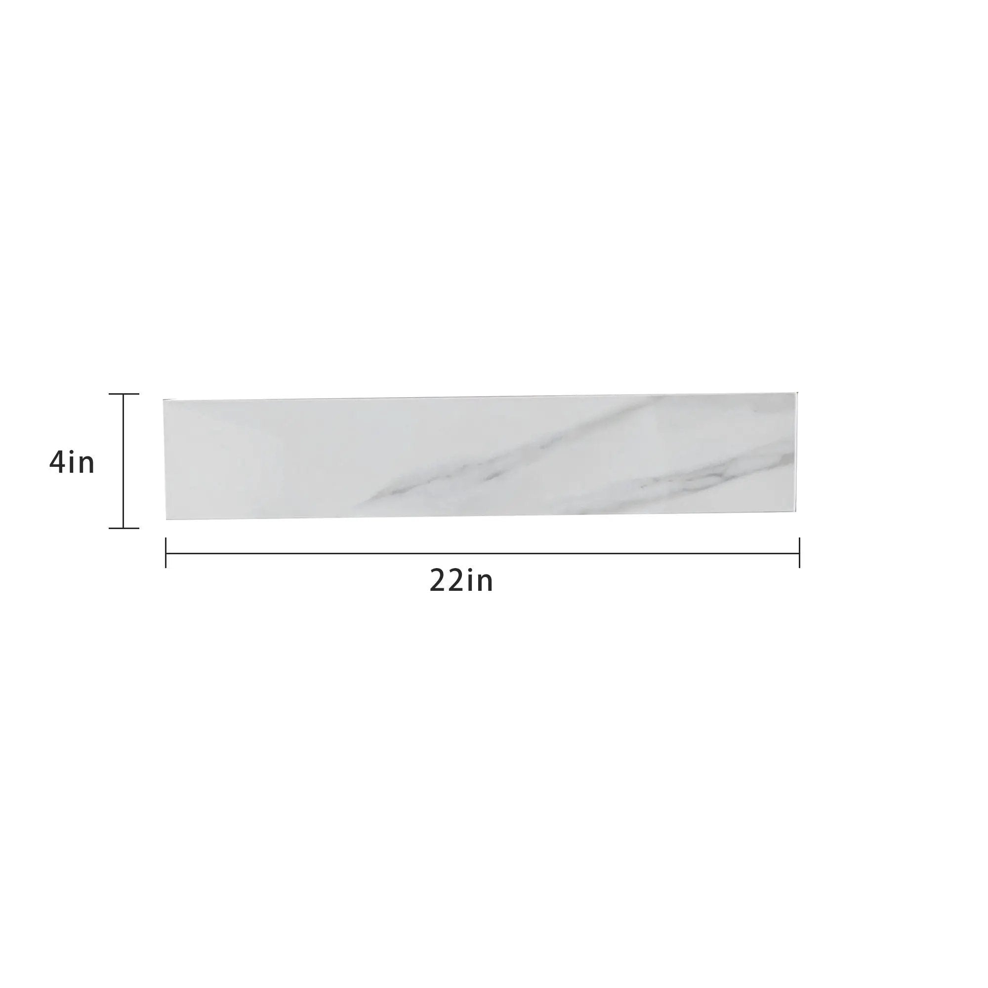Sintered Stone Bathroom Vanity Top With 4" Backsplash And 22" Sidesplash - Carrara White by HouseOfZazla