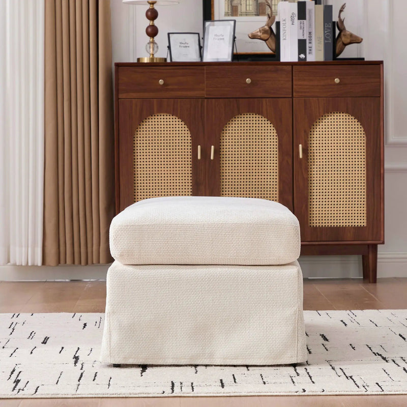 Wide Modern Upholstered Ottoman Foot Stool by Unique Piece Furniture