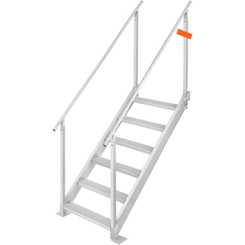 Dock Ladder, 43''-51'' Adjustable Height, 6 Steps with Dual Handrails by HouseOfZazla
