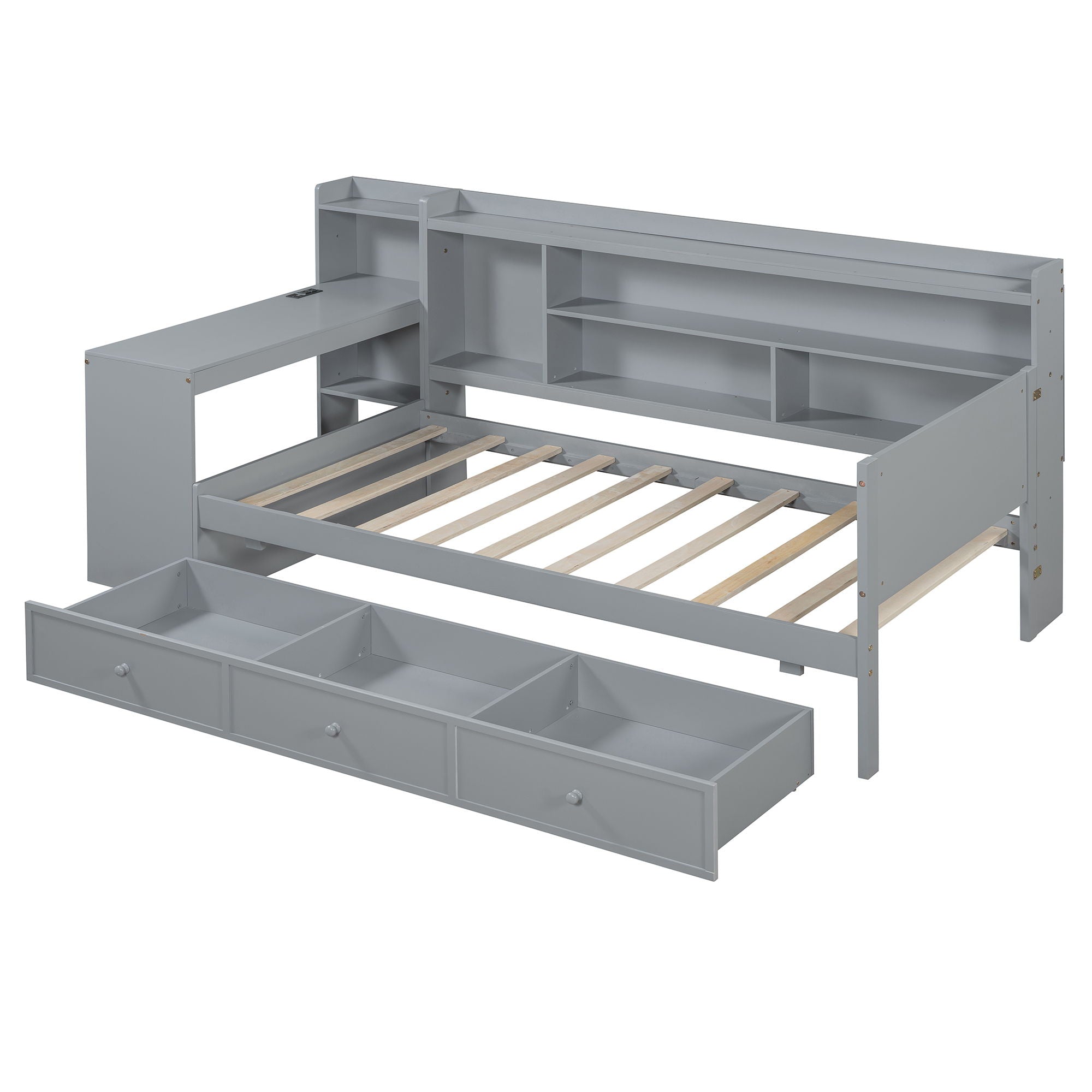 Daybed With 3 Drawers USB Ports And Desk by HouseOfZazla