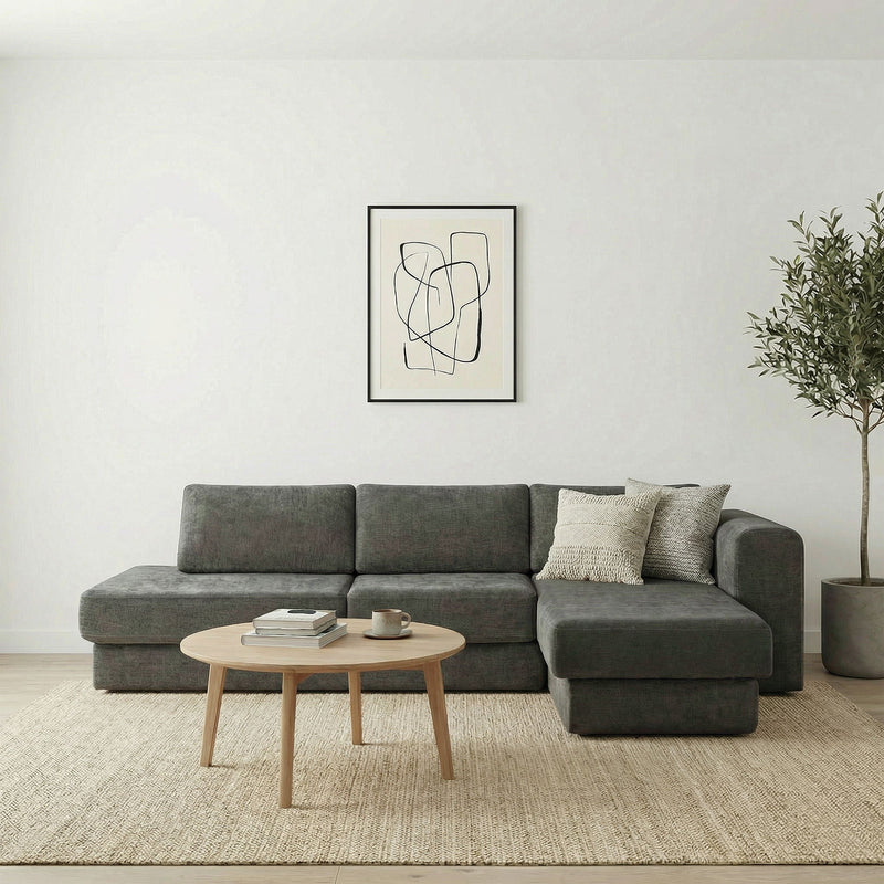 L-Shaped Modular Sofa With Double Layer Cushion by HouseOfZazla