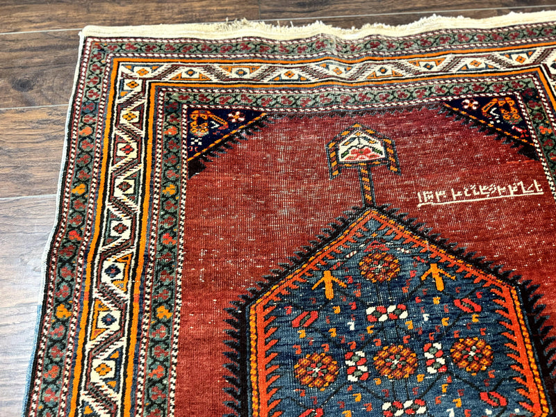 Antique Persian Sarab Runner Rug 3.9 x 12, Red, Handmade, Tribal Runner, Wool, Signed by Jewel Rugs
