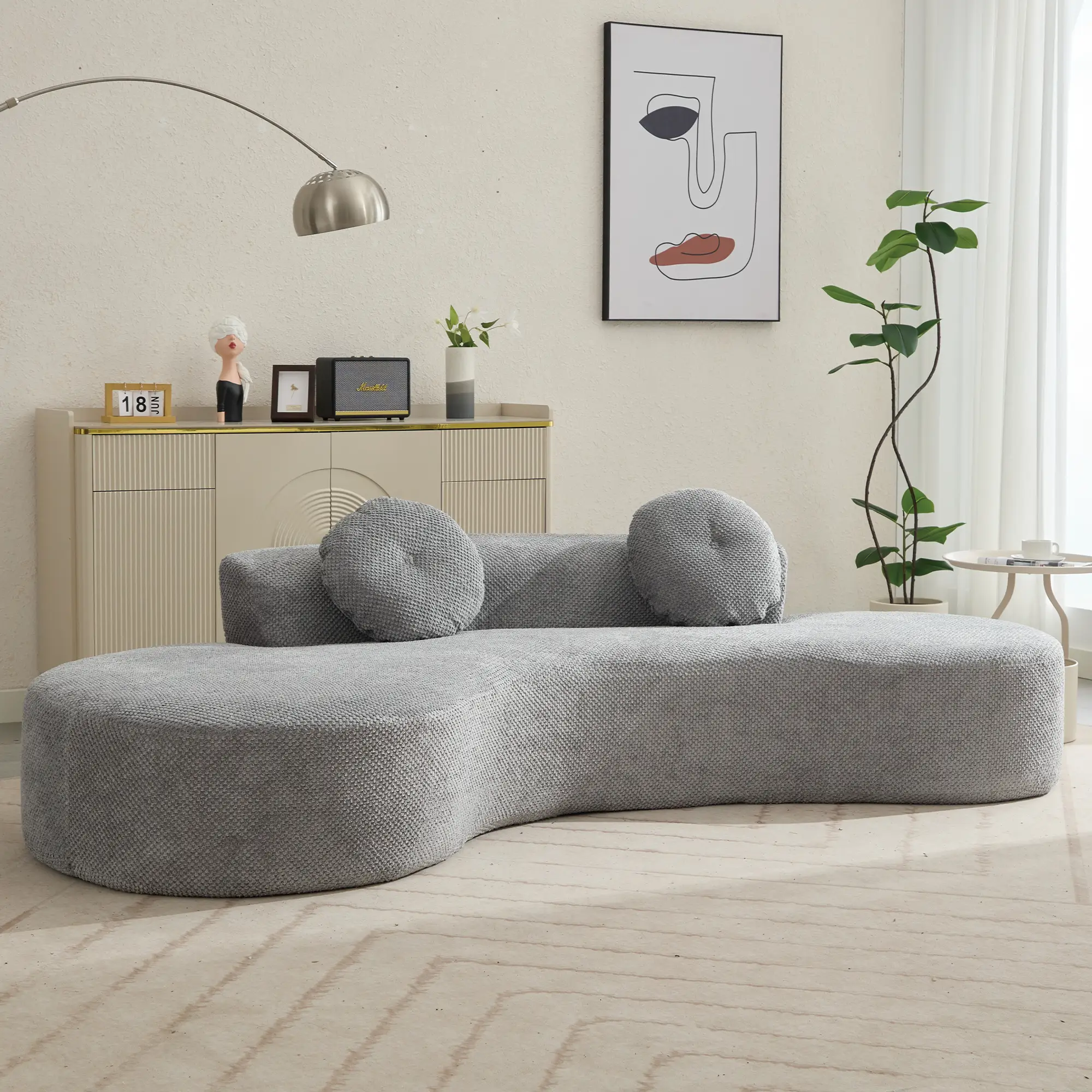 105.5'' Curved Sofa - Modern Minimalist Design by HouseOfZazla