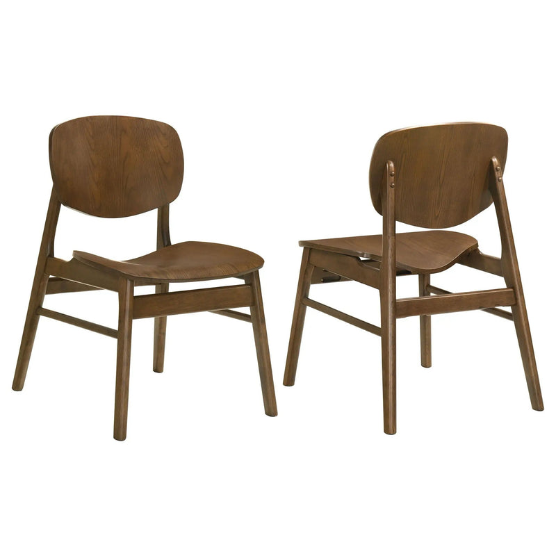 Benford Dining Side Chair Wood Seat Dark Brown (Set of 2) by Unique Piece Furniture