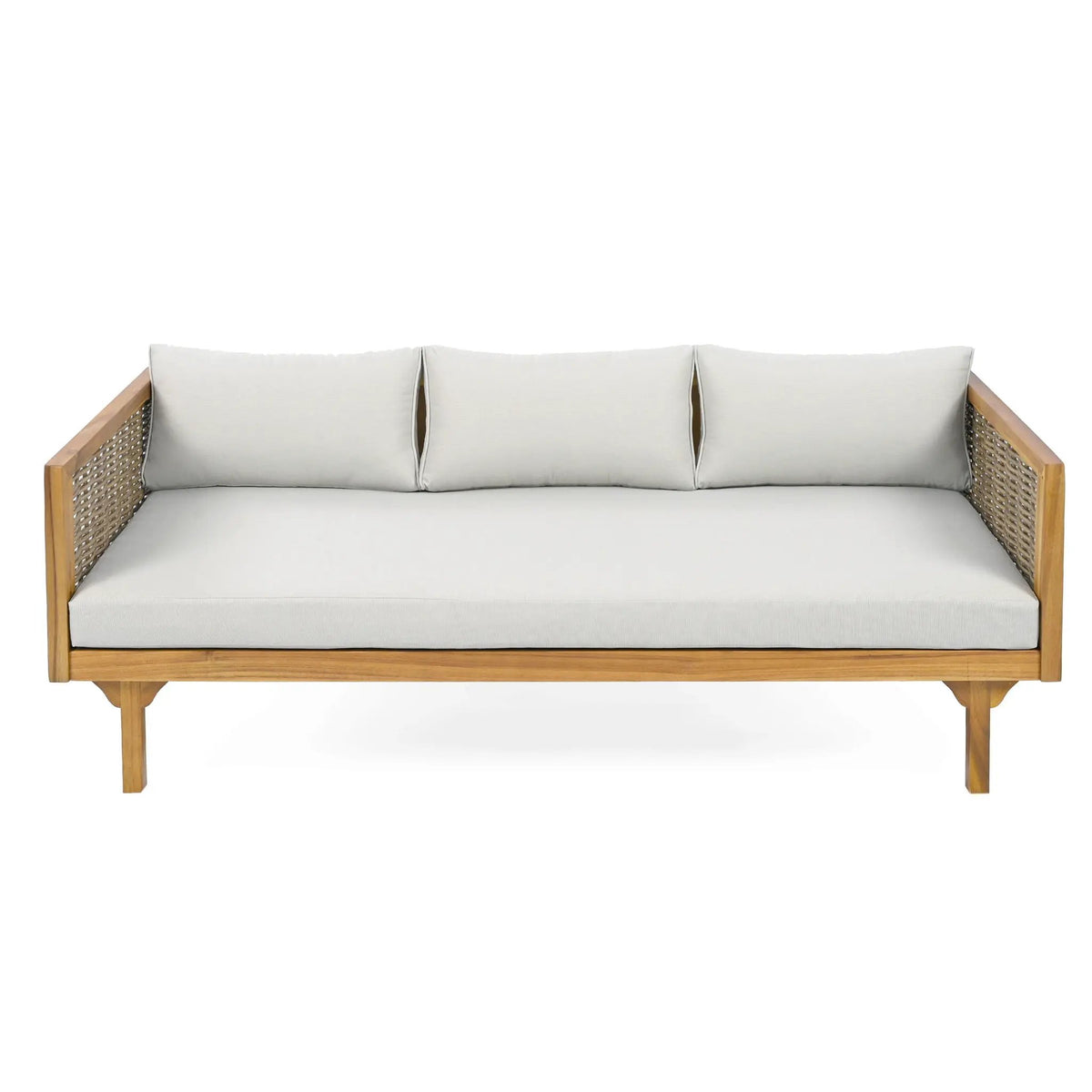 Claremont 3 Seater Daybed Teak Acacia Wood Water Resistant Cushions by HouseOfZazla