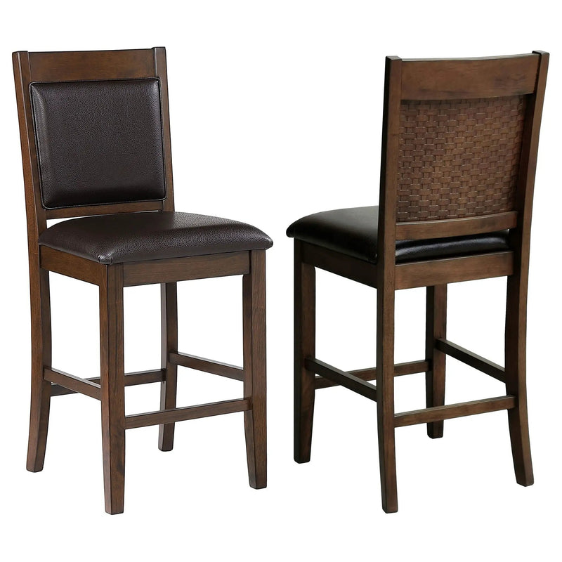 Dewey - Upholstered Counter Chair (Set of 2) - Walnut by HouseOfZazla