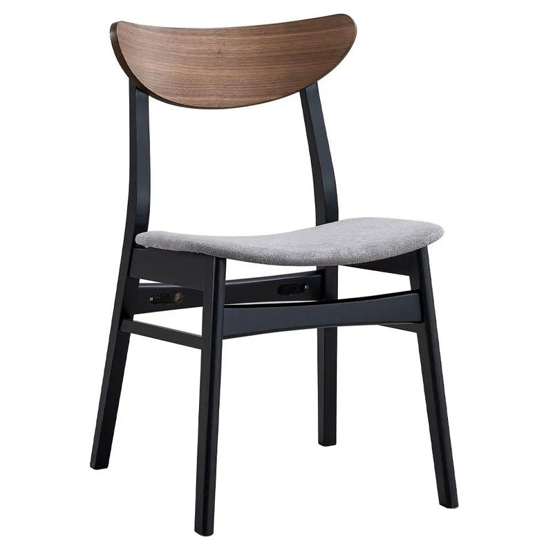 Rebi - Side Chair (Set of 2) - Gray Linen, Walnut & Black by Unique Piece Furniture