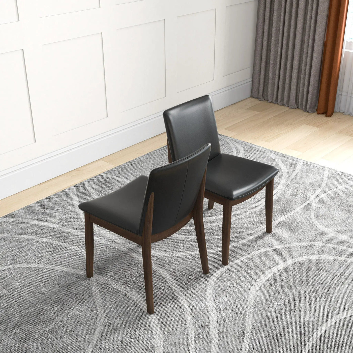 Laura - Mid-Century Modern Solid Wood Dining Chair (Set of 2) by HouseOfZazla