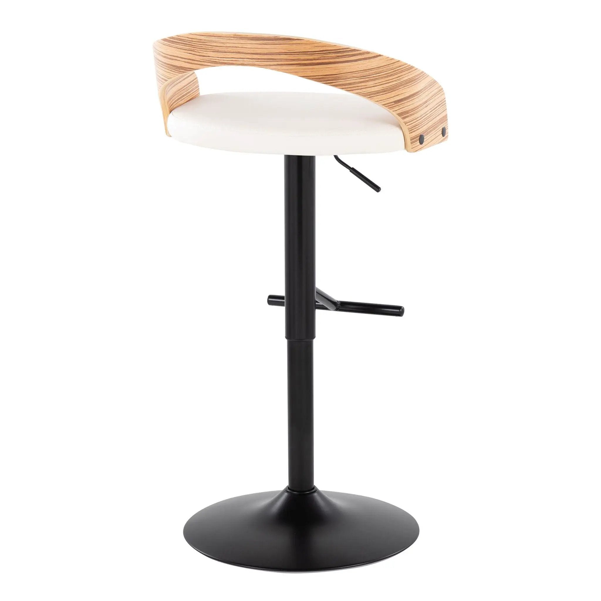 Grotto - Contemporary Adjustable Barstool With Swivel & Straight T Footrest (Set of 2) by Unique Piece Furniture