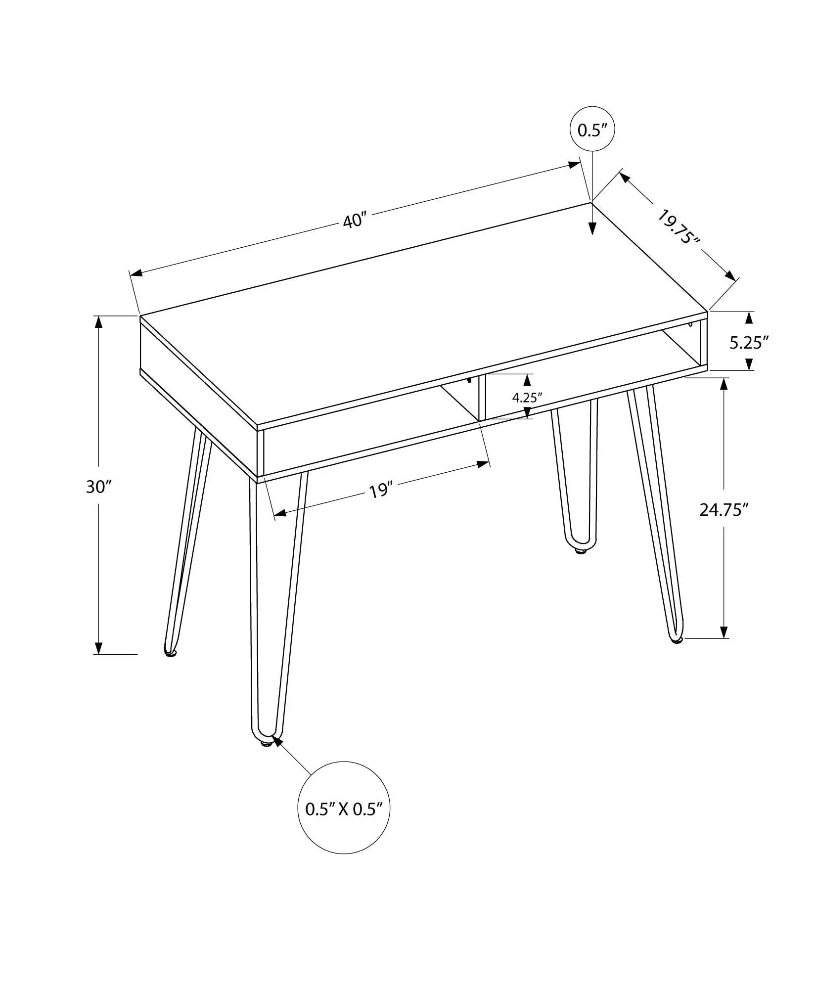 Computer Desk, Home Office, Laptop, Left And Right Set-Up, Storage Drawers, Work, Contemporary, Modern by Unique Piece Furniture
