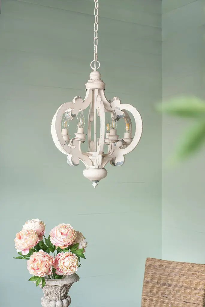 Farmhouse Chandelier, 6 Light Wood Chandelier Pendant Light Fixture With Adjustable Chain For Dining Room Living Room Entryway, Bulb Not Included by Unique Piece Furniture