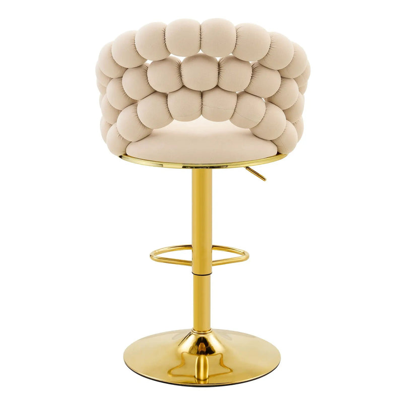 Puffy Bubble Chair, Ball Chain (Set of 2) - Beige / Gold by HouseOfZazla