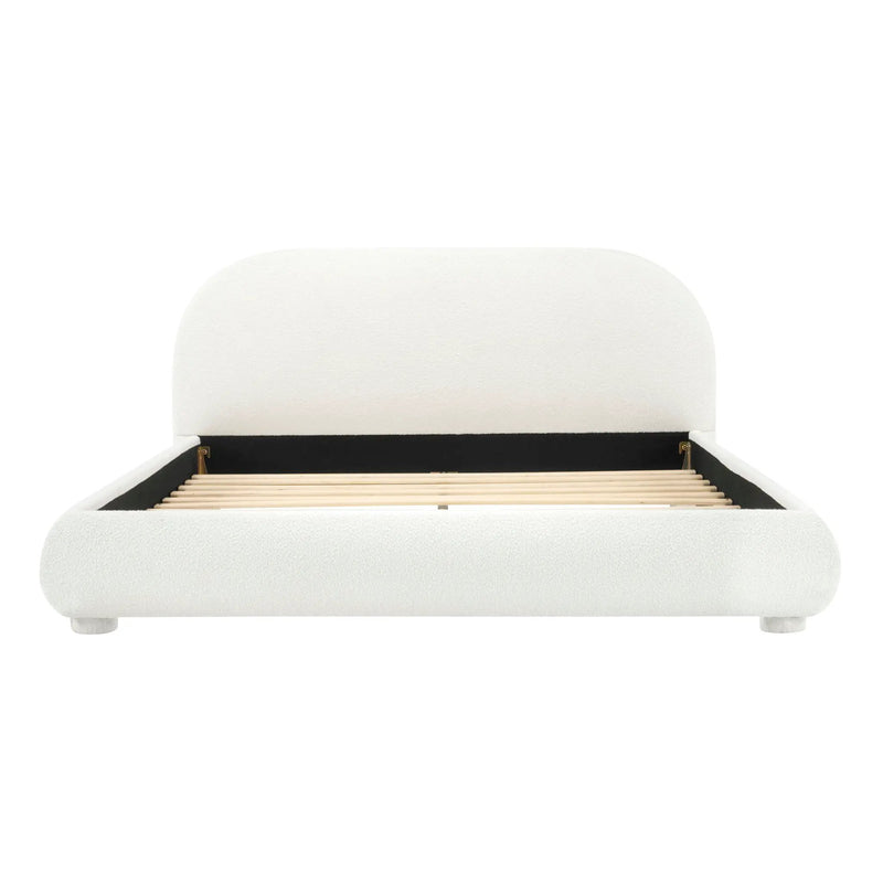 Upholstered Simple Modern Bedroom Bed With Curved Headboard by HouseOfZazla