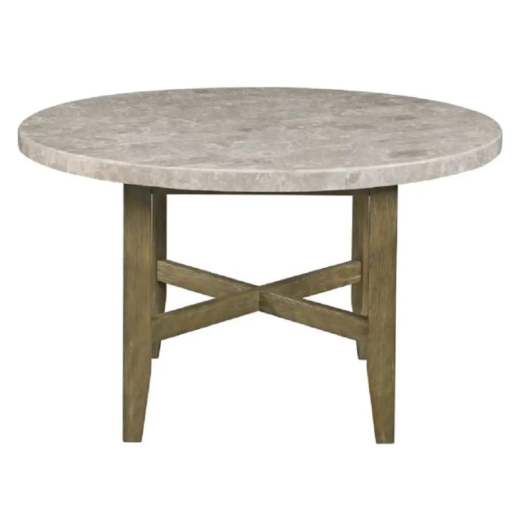 Karsen - Dining Table With Marble Top - Natural Marble Top & Rustic Oak by Unique Piece Furniture