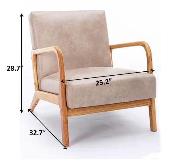 Classic Mid-Century Modern Accent Chairs, Open Framed Armchair With Cushioning by HouseOfZazla