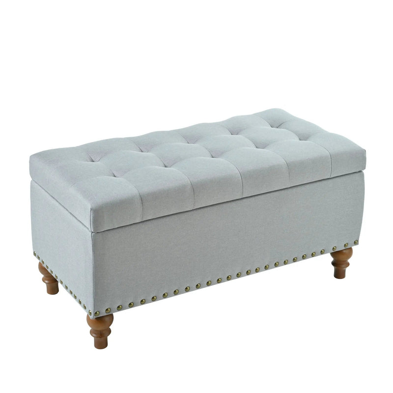 Upholstered Ottoman With Storage And Rivet Trim by Unique Piece Furniture
