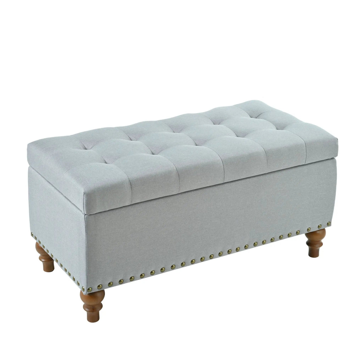 Upholstered Ottoman With Storage And Rivet Trim by Unique Piece Furniture