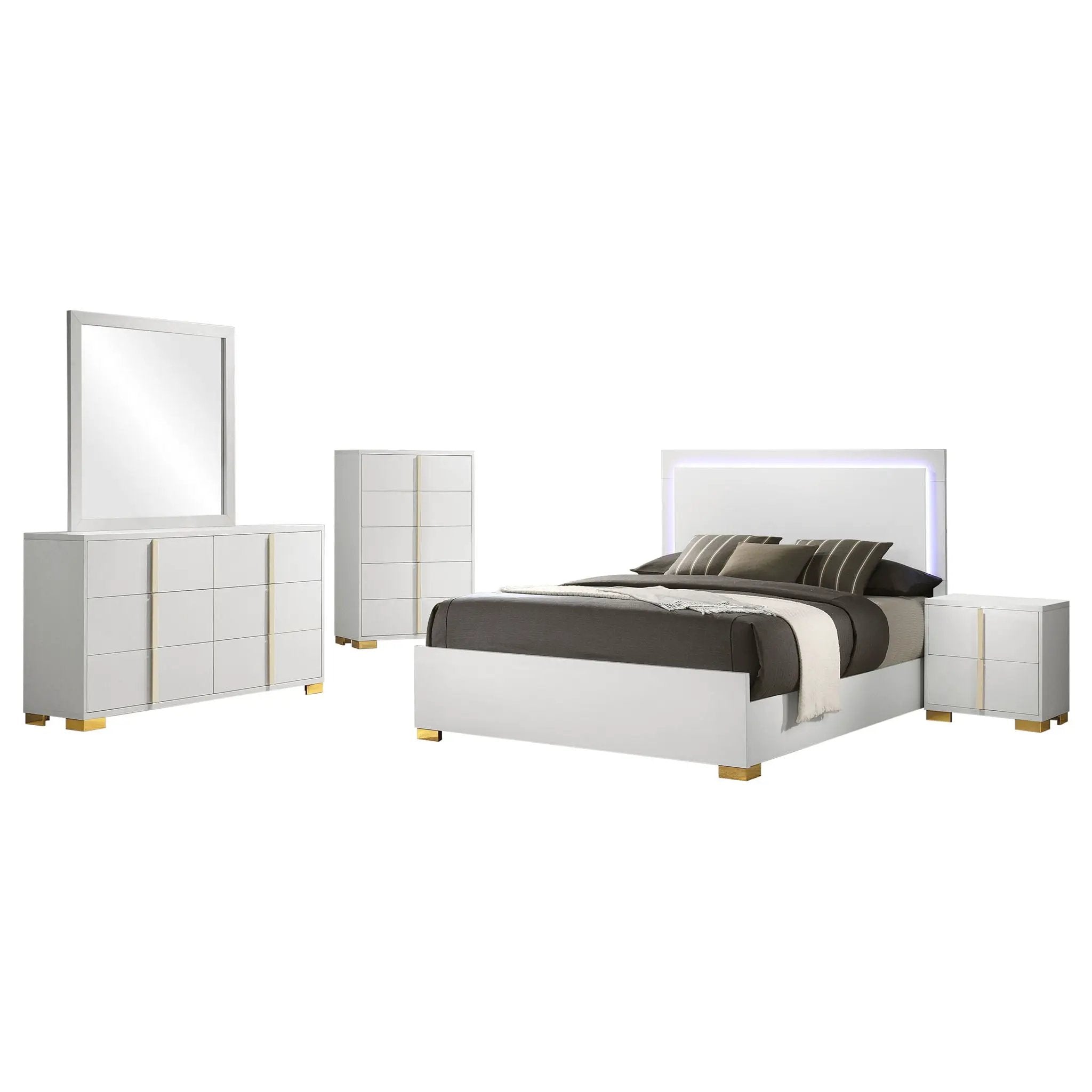 Marceline 5-piece Queen Bedroom Set White by Unique Piece Furniture