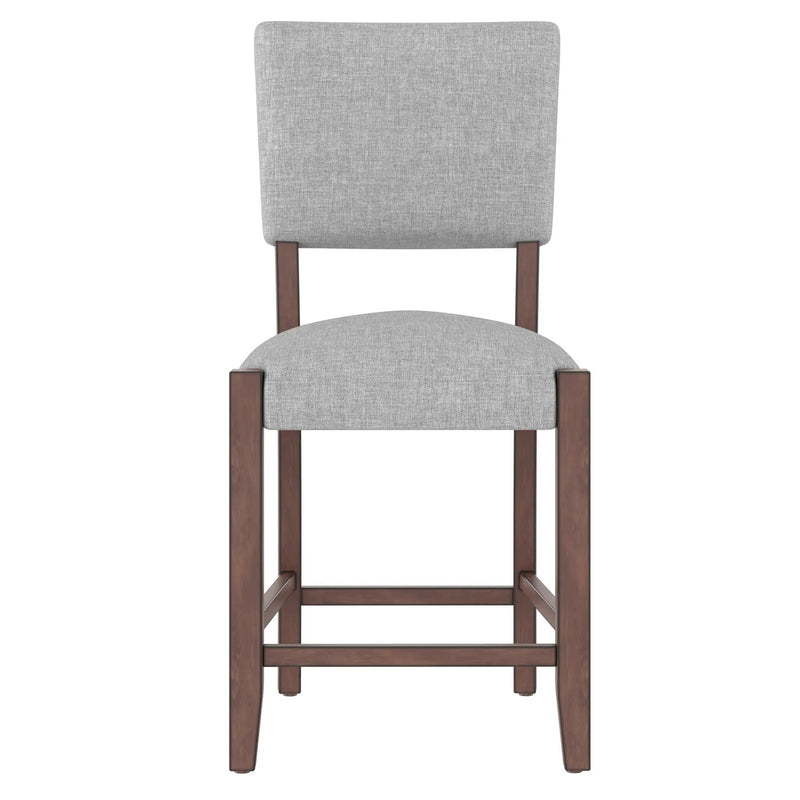 Set of 4 Mid-Century Modern Linen Upholstered Bar Stools by HouseOfZazla