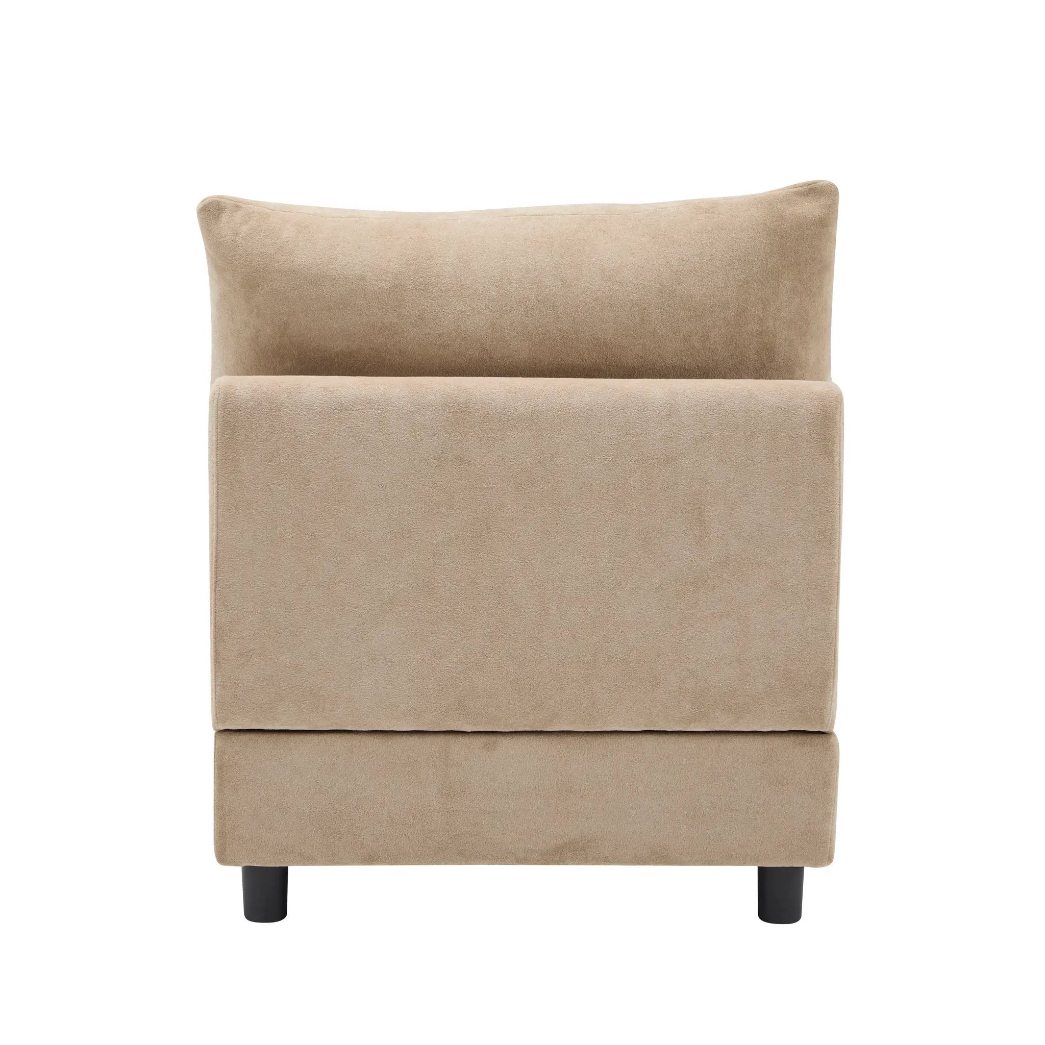 99 in. 4-Piece L Shaped Modular Velvet Sectional Sofa with Ottoman by HouseOfZazla