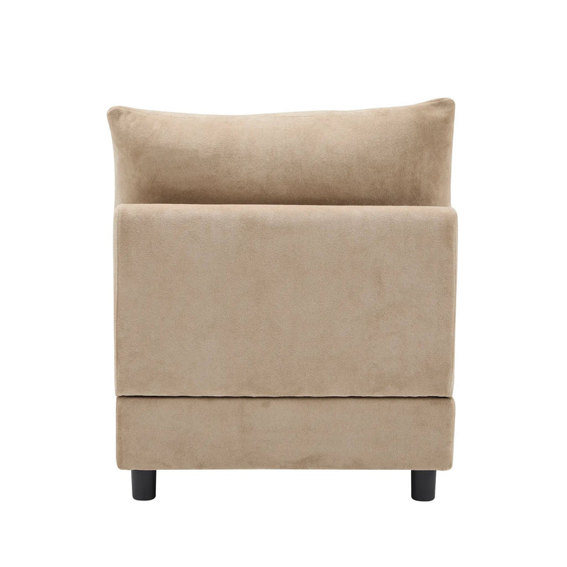99 in. 4-Piece L Shaped Modular Velvet Sectional Sofa with Ottoman by HouseOfZazla