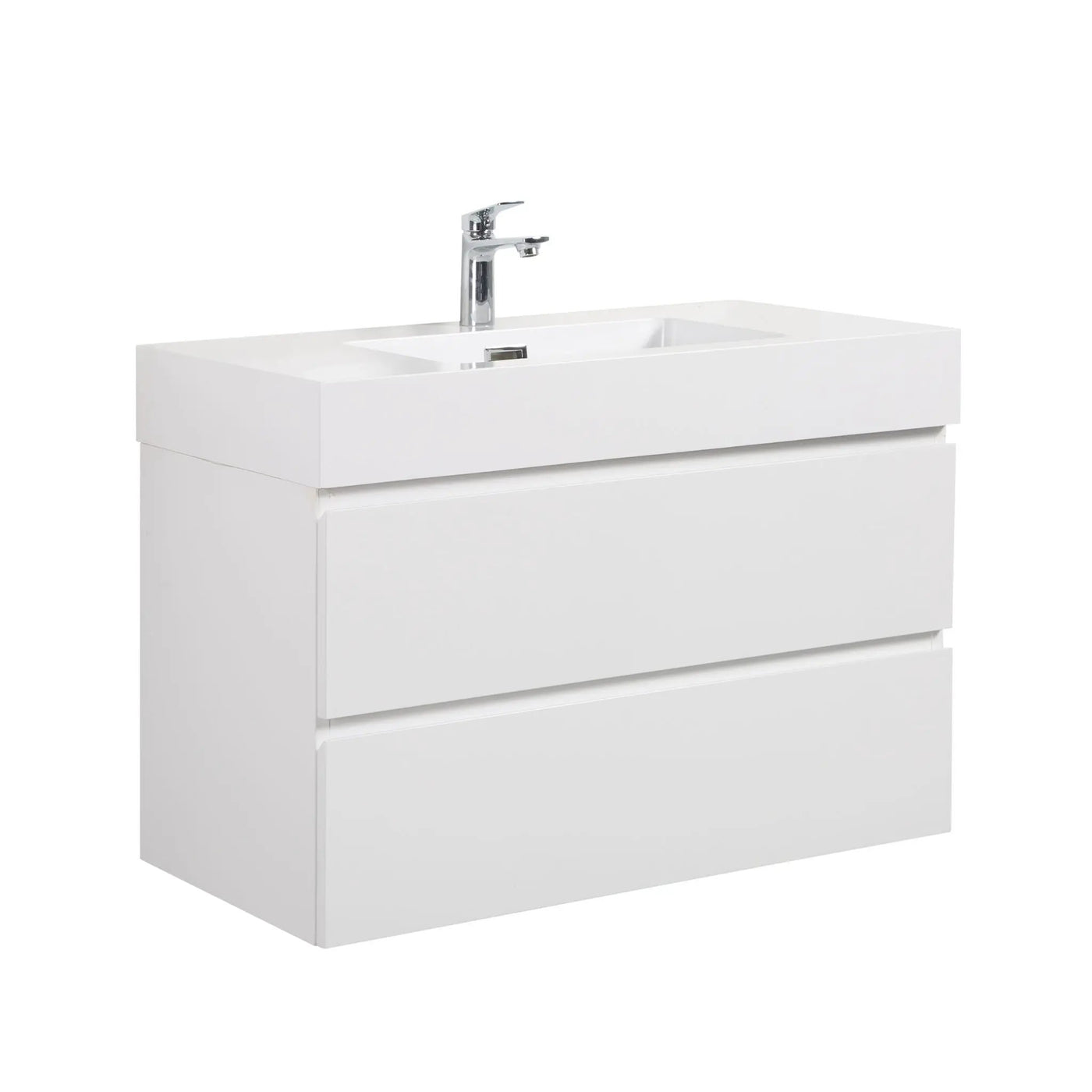 Alice - Bathroom Vanity With Large Storage, Sink, Wall Mounted by Unique Piece Furniture