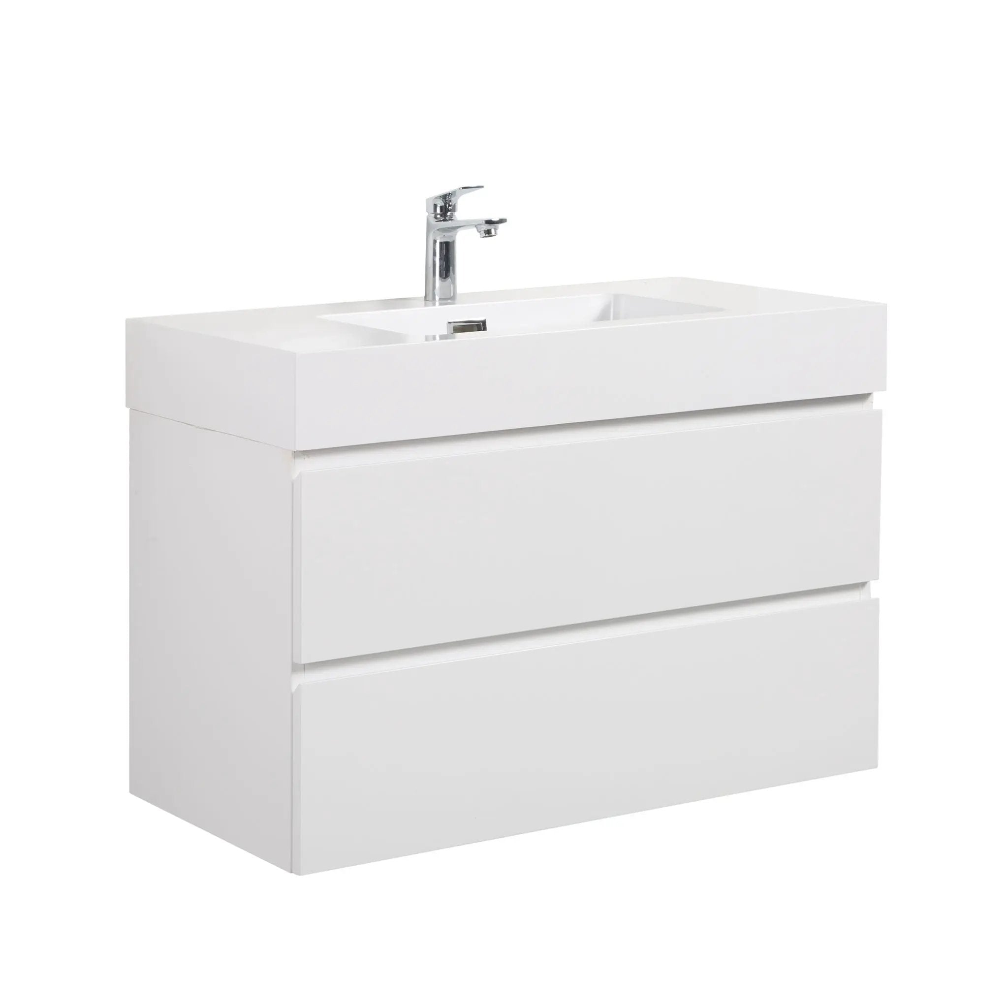 Alice - Bathroom Vanity With Large Storage, Sink, Wall Mounted by Unique Piece Furniture