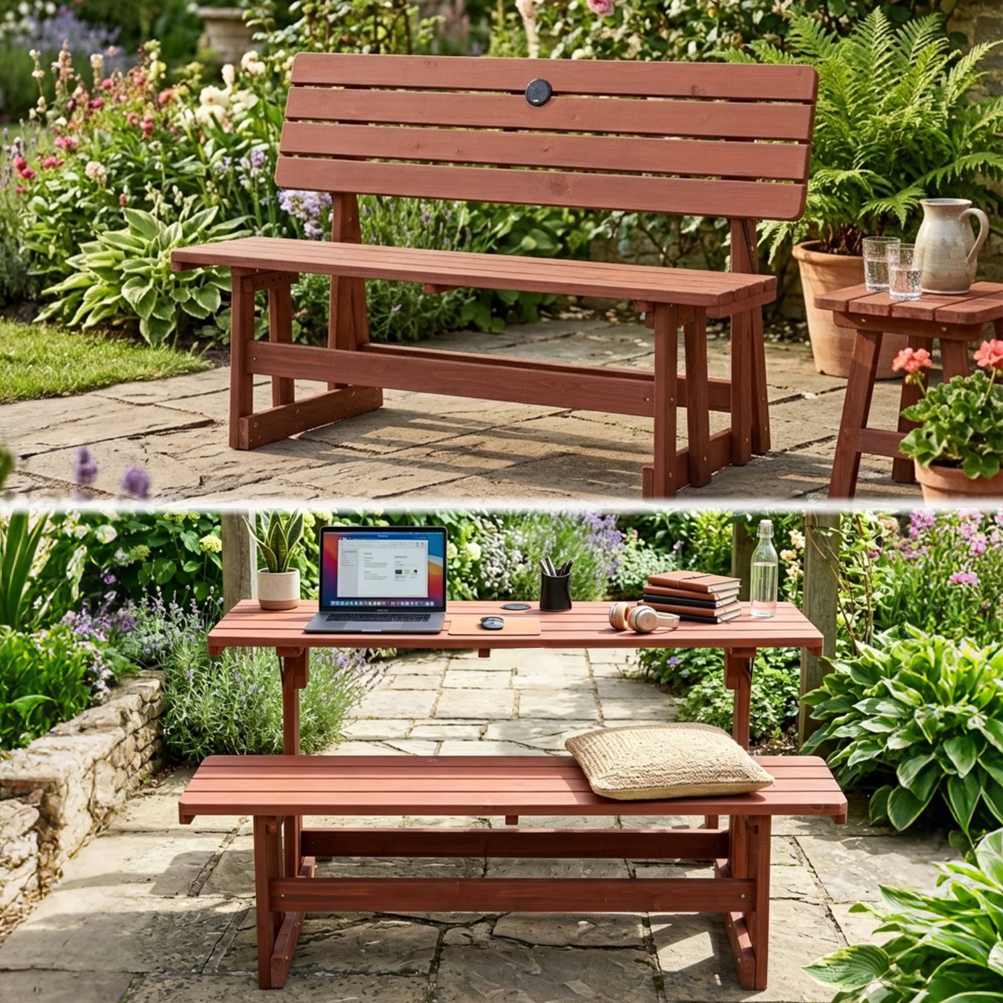 2-in-1 Convertible Bench Picnic Table by HouseOfZazla