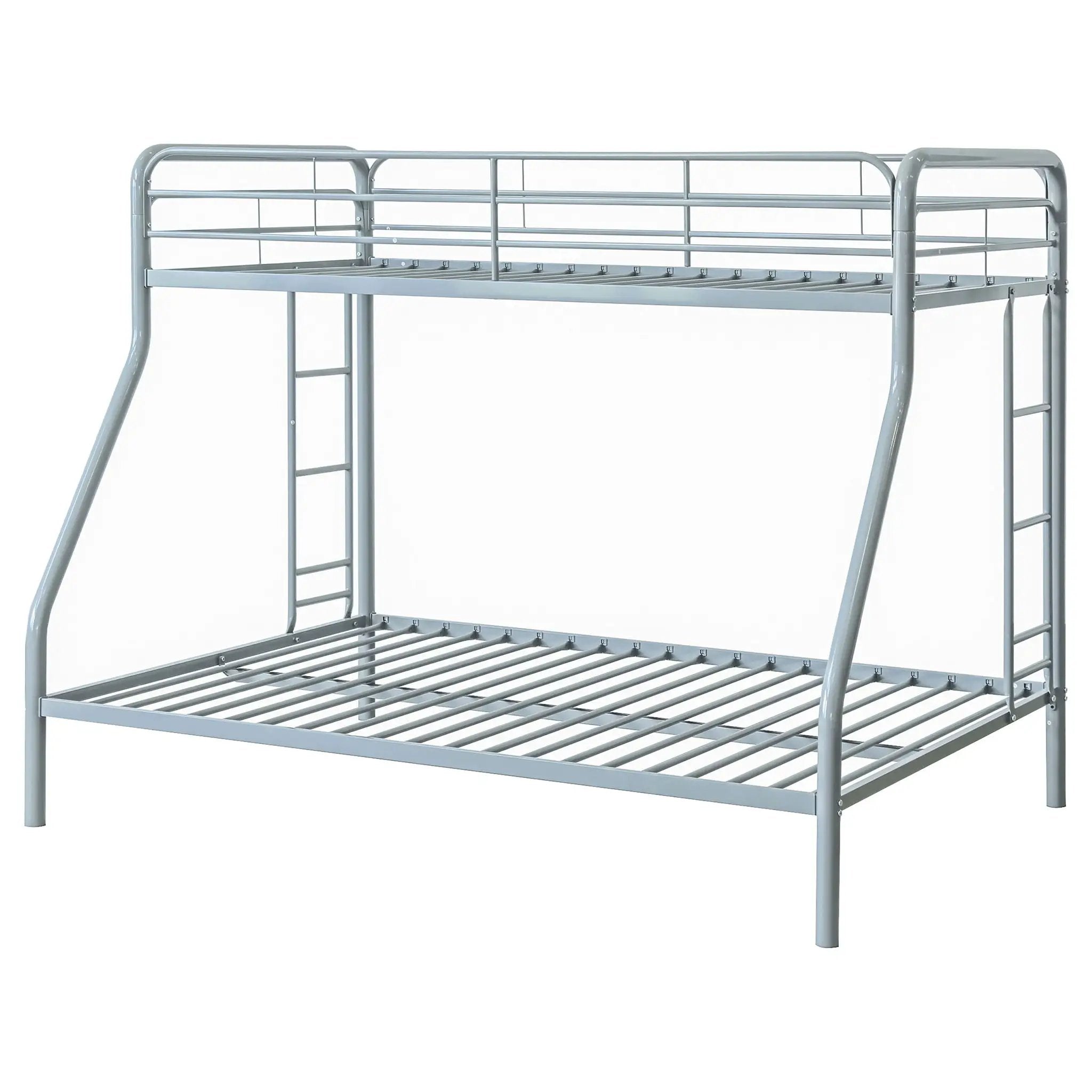 Carson Metal Twin Over Full Bunk Bed Glossy Silver by Unique Piece Furniture