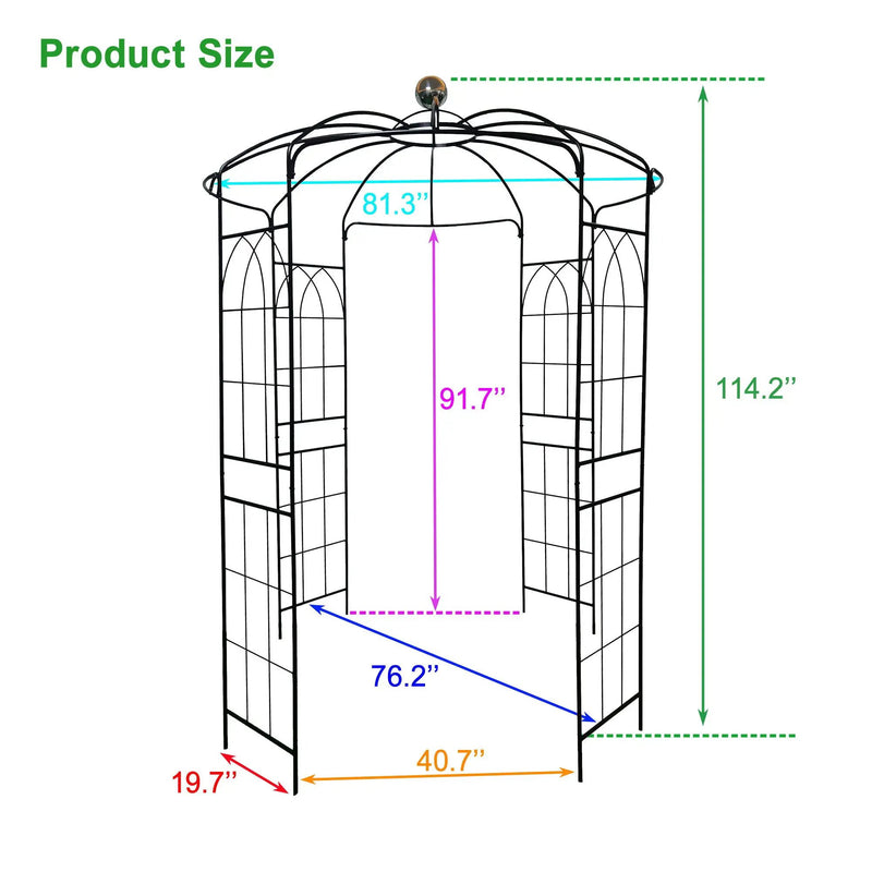 Metal Garden Arch Iron Garden Arbors Gazebo Dia High Birdcage Shape Pergola Pavilion For Wedding Ceremony by HouseOfZazla