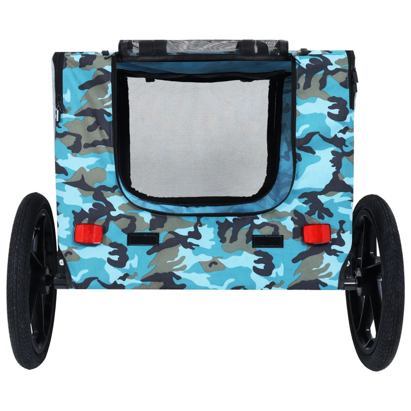 Outdoor Heavy Duty Collapsible Pet Bike Trailer with 16-Inch Wheels by HouseOfZazla