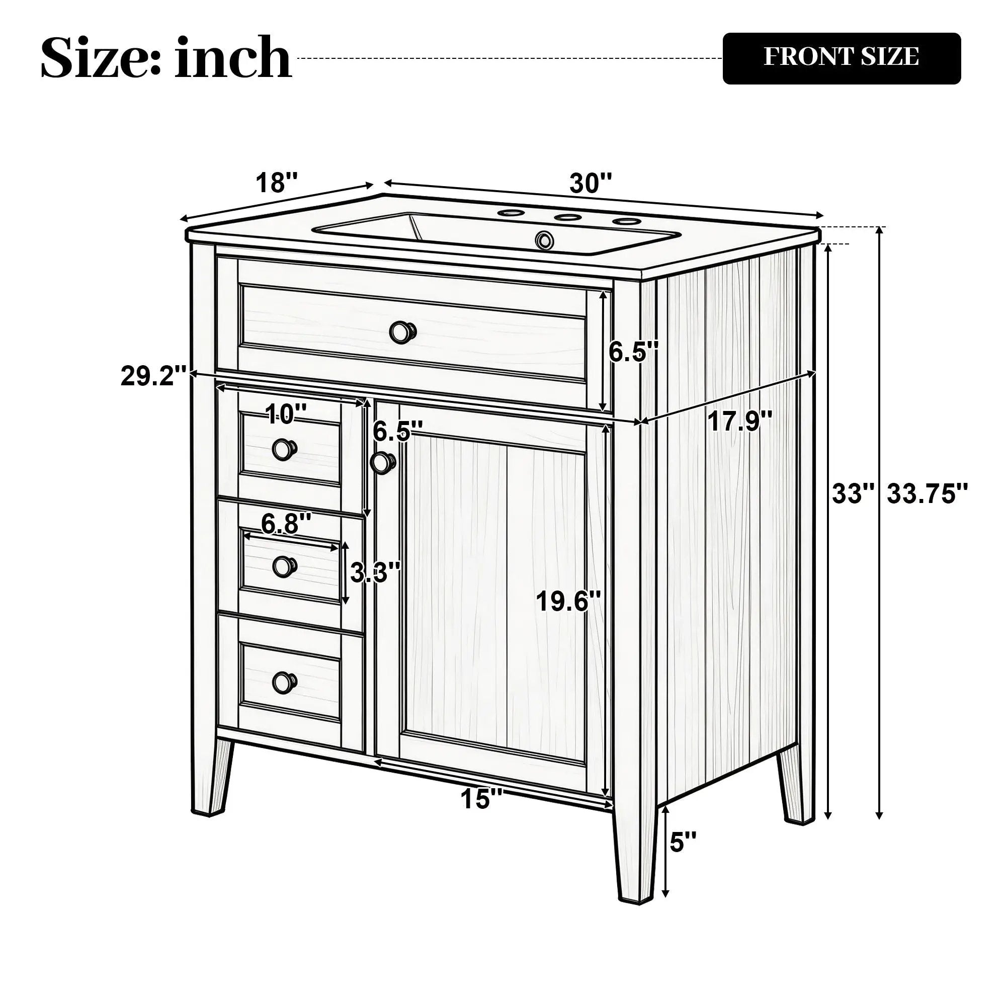 Bathroom Vanity With Sink, Soft Closing Cabinet by HouseOfZazla